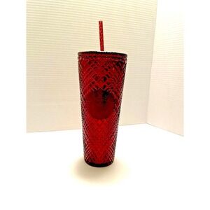 Starbucks Merlot Burgundy Studded 2022 Venti‎ Tumbler 24oz with Straw EUC